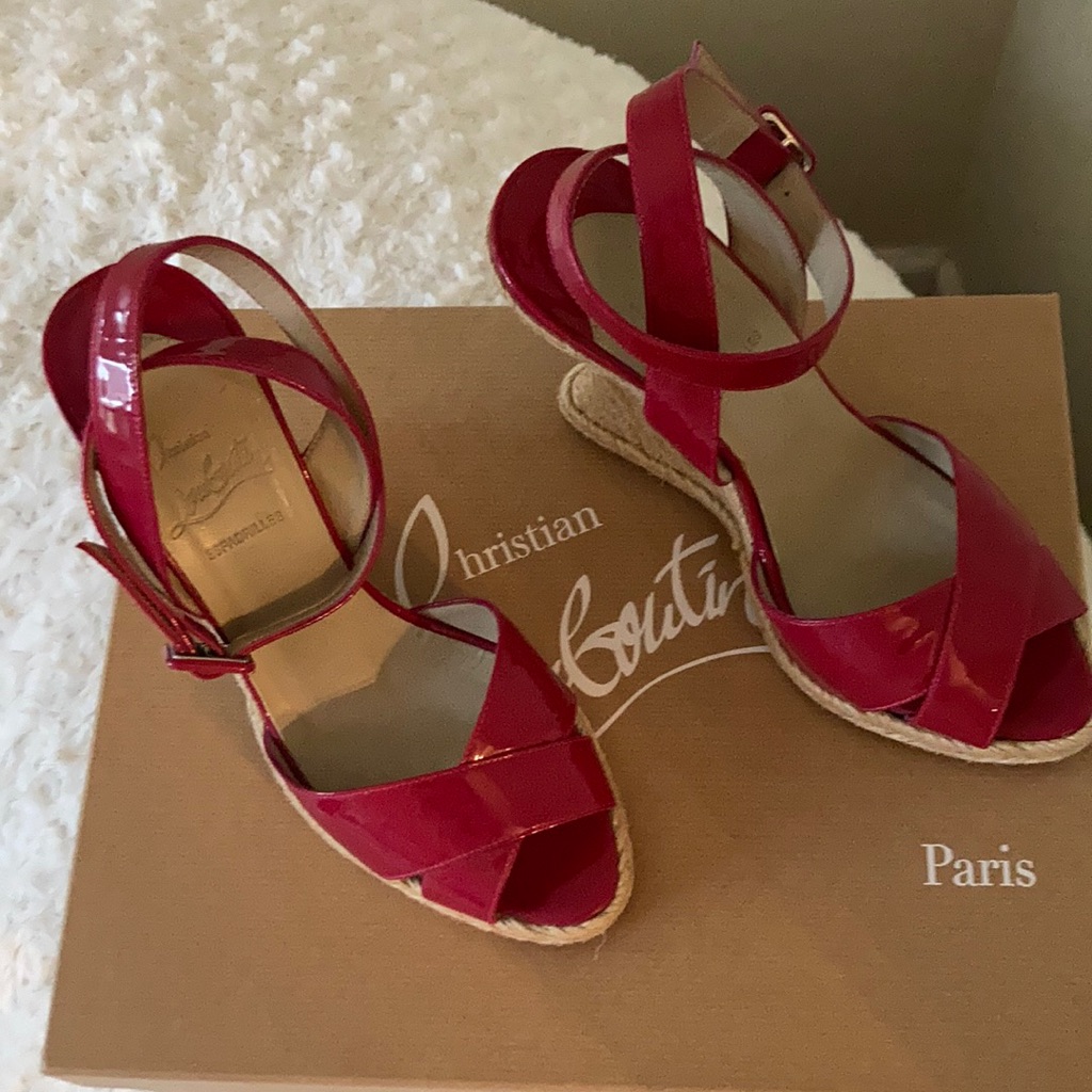 Christian Louboutin Espadrilles Dark Pink Size 37